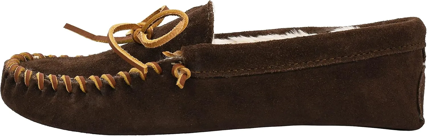 Minnetonka Men's Pile Lined Soft Leather Sole Slipper