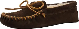 Minnetonka Men's Pile Lined Soft Leather Sole Slipper