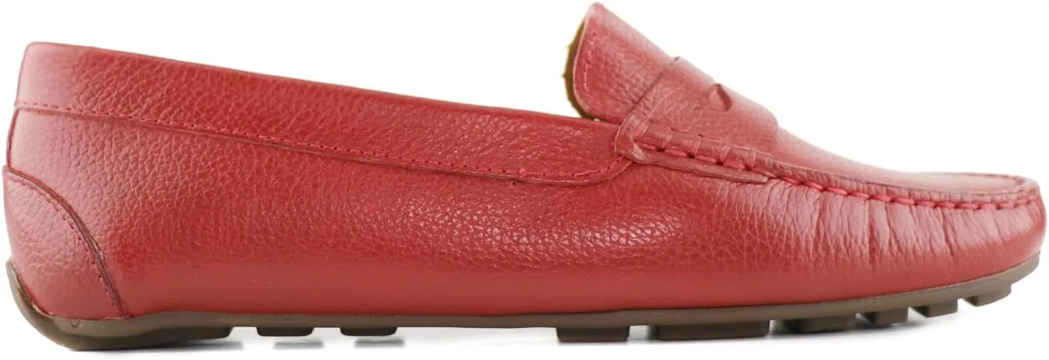 MJNY Womens Casual Comfortable Genuine Leather Lightweight Driving Moccasins Classic Fashion Penny Slip On Ladies Driving Loafer Flat Shoes