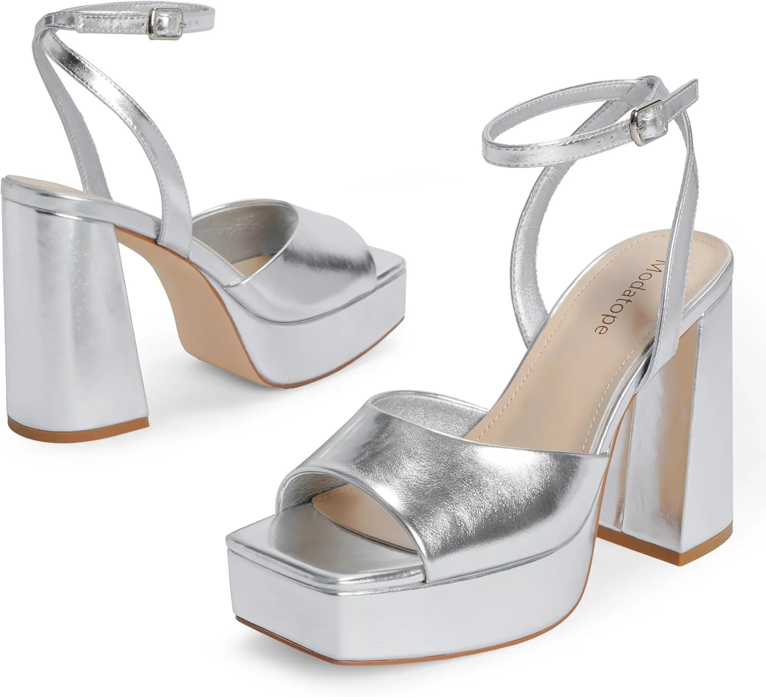 Modatope Platform Heels for Women Platform Sandals Womens Chunky Heel Open Toe Pumps Ankle Strap Womens Wedding Party Pumps Shoes