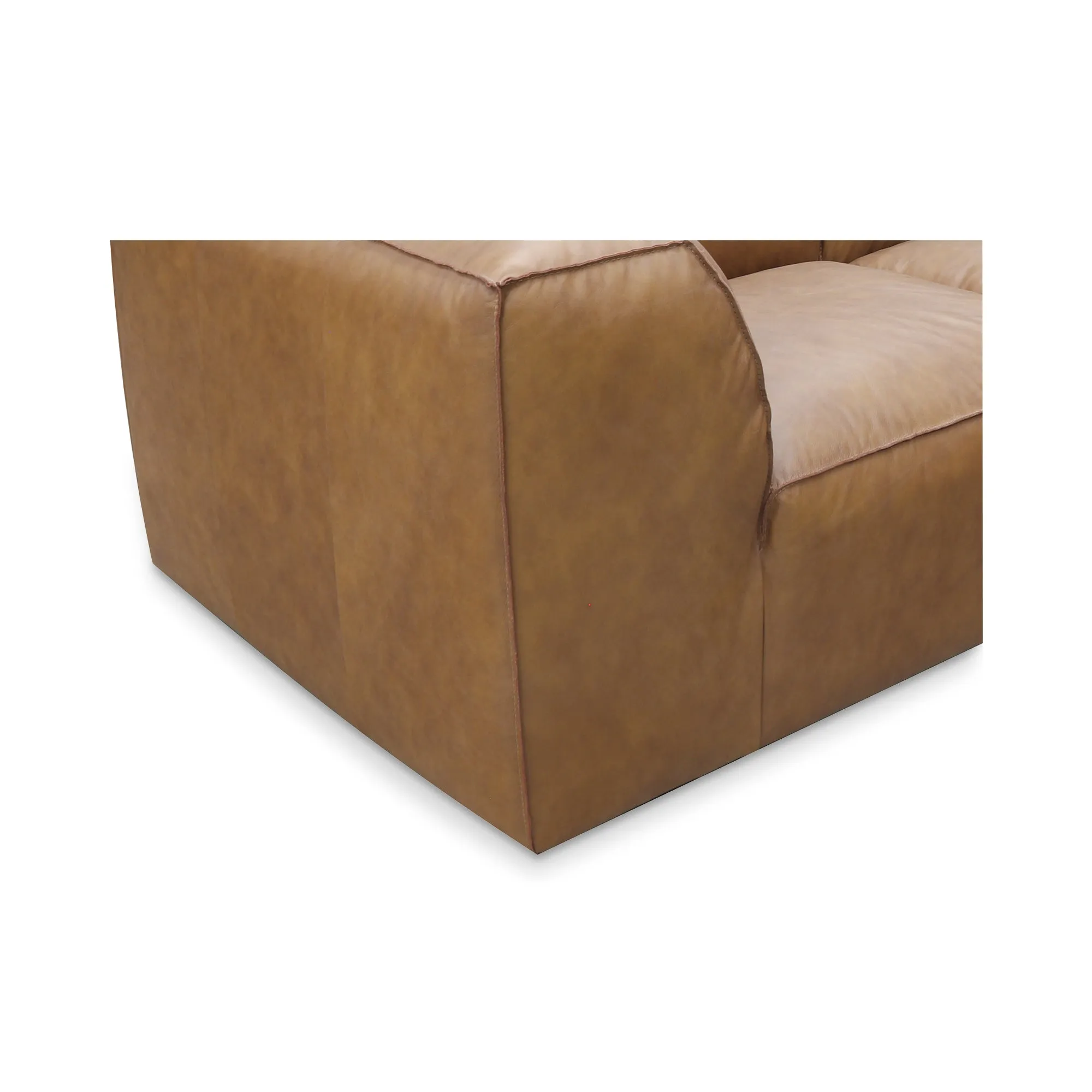 Moe's Home Collection Form Classic L-Shaped Modular Sectional ~ Sonoran Tan Leather