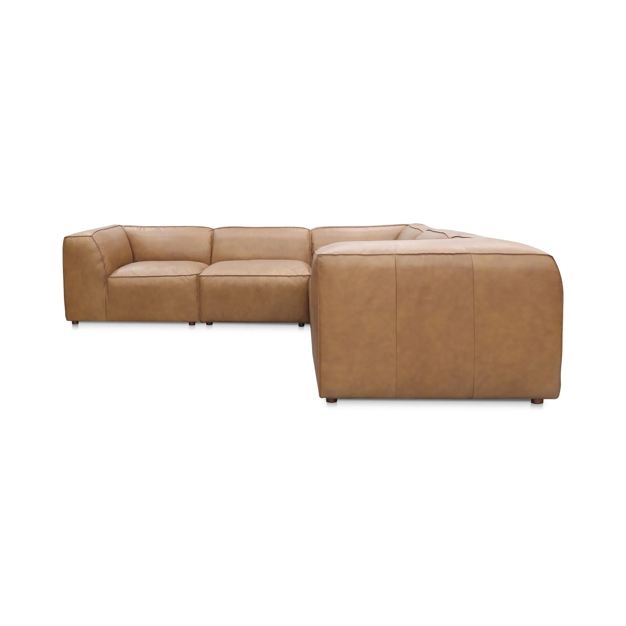 Moe's Home Collection Form Classic L-Shaped Modular Sectional ~ Sonoran Tan Leather
