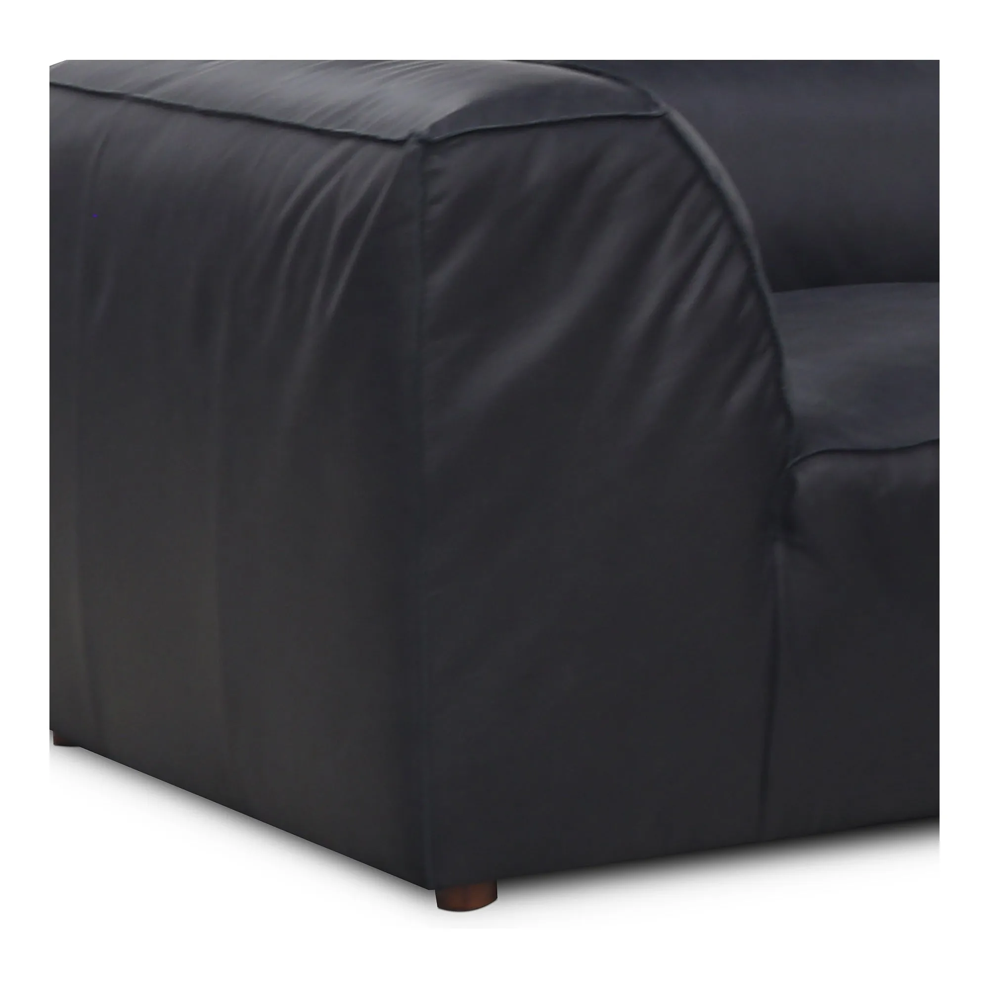 Moe's Home Collection Form Classic L-Shaped Modular Sectional ~ Vantage Black Leather