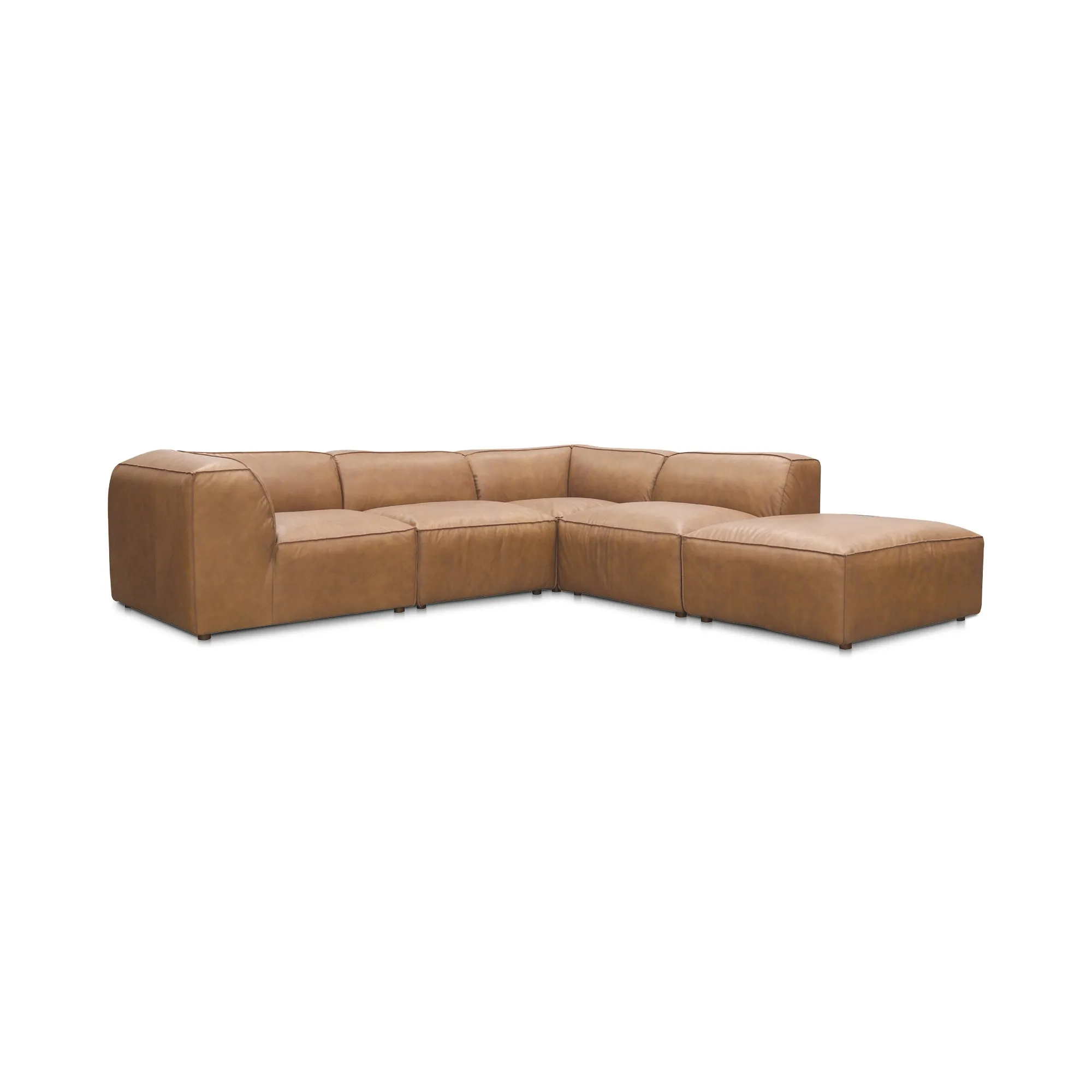 Moe's Home Collection Form Dream Modular Sectional ~ Sonoran Tan Leather