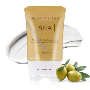 MOONLINSE Neck Firming Cream with 8 Types of Hyaluronic Acids, Gua Sha Roller Moisturizer for Deep Hydration, Boosting Elasticity & Lifting Jawline, 4.2 oz
