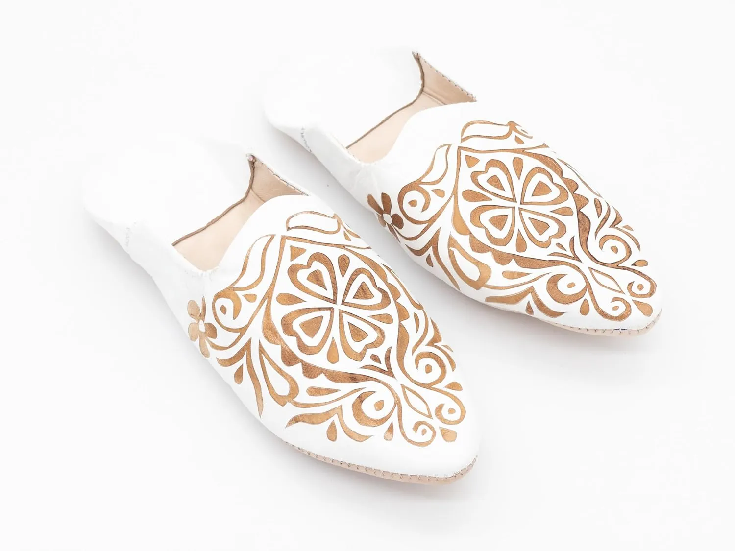 Moroccan babouche slipper, Leather slipper, women Handmade Babouches slippers Dyed With Natural Color, Lady babouche, Babouche women (41 EU, Orange)