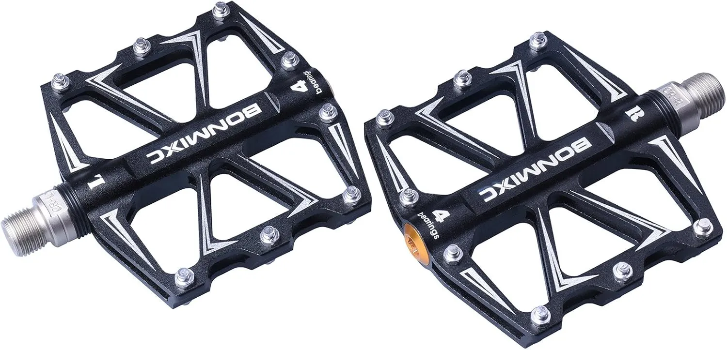 Mountain Bike Pedals 9/16" Alloy Lightweight MTB Pedals Sealed Bearing Flat Road Pedals