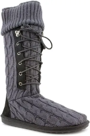 MUK LUKS Women's Cable Knit Lace-Up Slipper