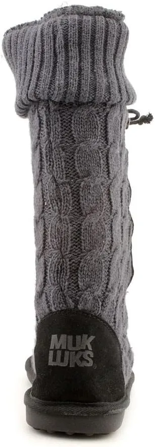 MUK LUKS Women's Cable Knit Lace-Up Slipper