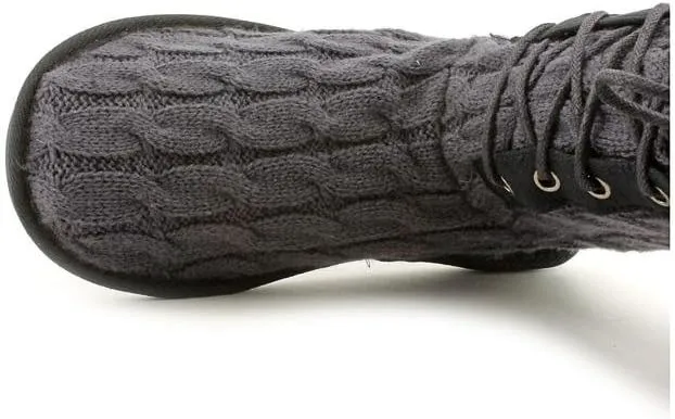 MUK LUKS Women's Cable Knit Lace-Up Slipper