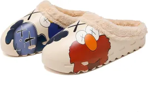 Mukinrch Unisex Adults Faux Fur EVA One Size Slipper, Fuzzy, Slip-On, Round Toe, Plush Lining