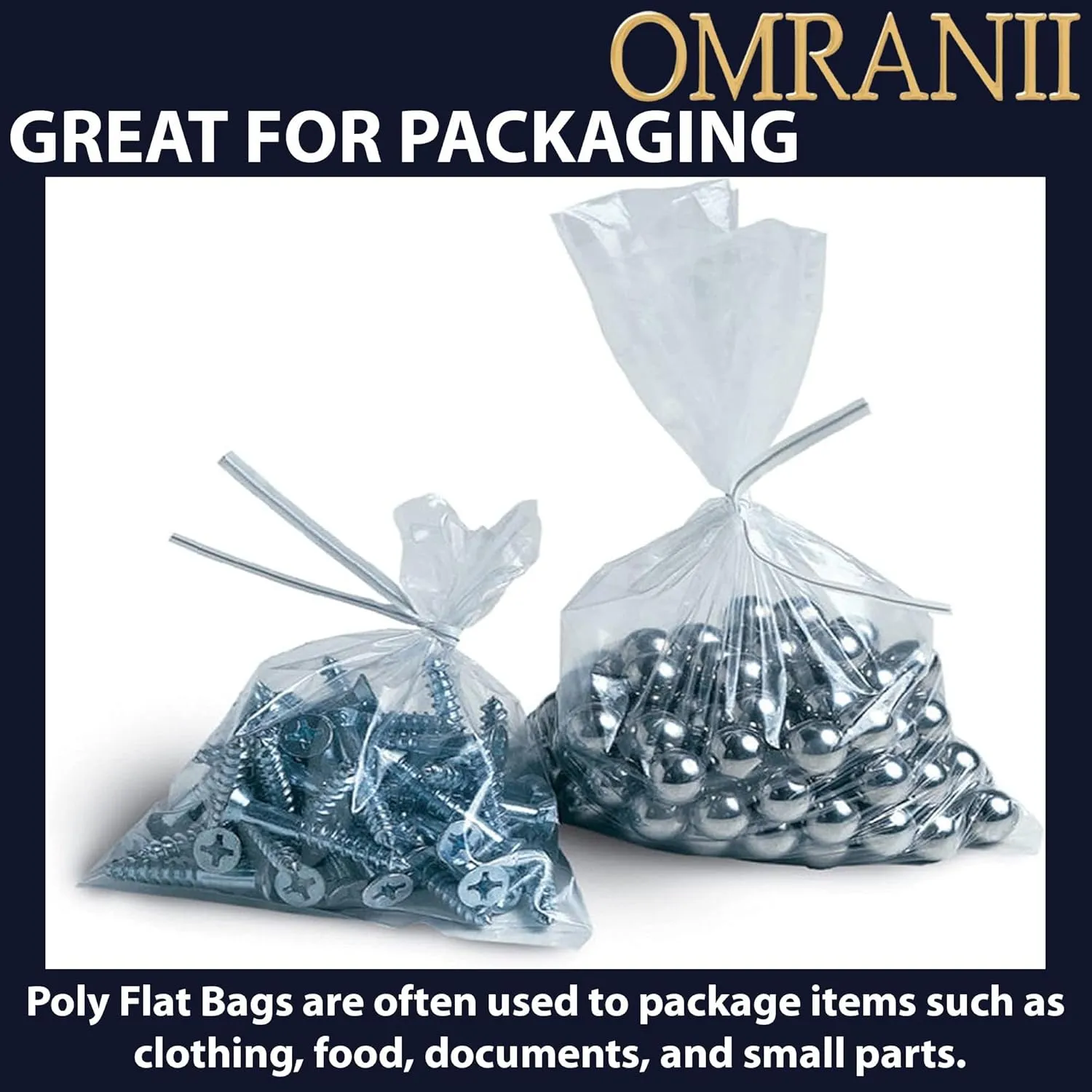 Multiple Sizes Clear Flat Poly Bags, 1.5Mil 7" X 15" & 100 Bags | Low-Density Polyethylene (LDPE), Flat Open Top Plastic Packaging Packing | Flexible and Durable Plastic Bags