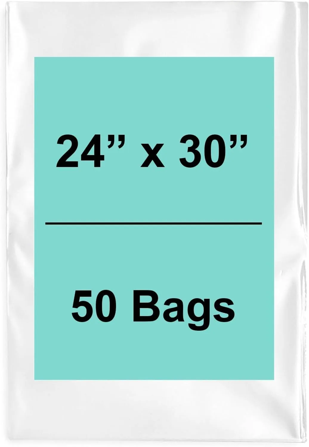 Multiple Sizes Clear Flat Poly Bags - 24"x30" & (50 Bags) 4Mil Flat Open Top Plastic Packaging Packing | Fle"xible and Durable Plastic Bags | Low-Density Polyethylene (LDPE)