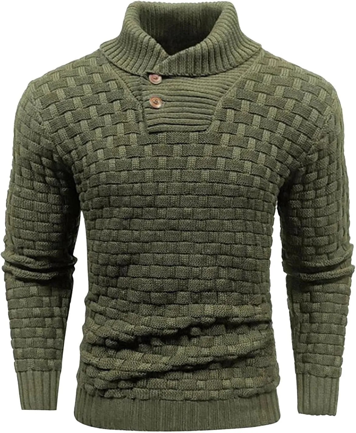 Muscularfit Mens Button Sweaters Casual Fashion Design Turtleneck Sweater Lightweight Knitted Pullover Sweaters Fall Outfits