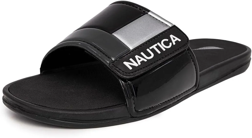 Nautica Men's Athletic Slide Sandal, Adjustable Straps, Comfort Slip-On (Regular & Wide Widths)