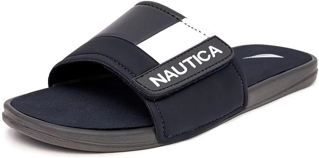 Nautica Men's Athletic Slide Sandal, Adjustable Straps, Comfort Slip-On (Regular & Wide Widths)