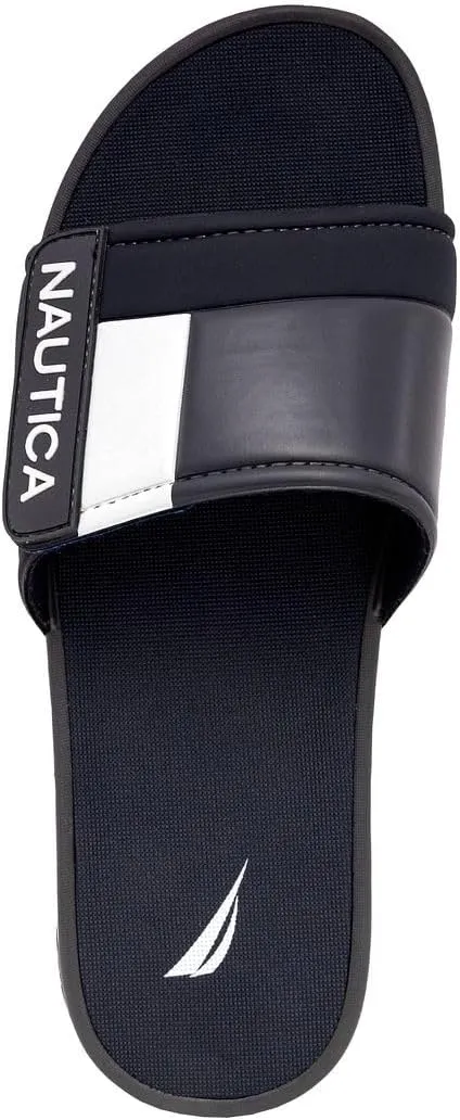 Nautica Men's Athletic Slide Sandal, Adjustable Straps, Comfort Slip-On (Regular & Wide Widths)