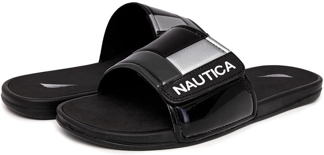 Nautica Men's Athletic Slide Sandal, Adjustable Straps, Comfort Slip-On (Regular & Wide Widths)