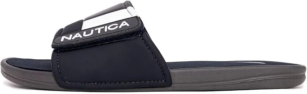 Nautica Men's Athletic Slide Sandal, Adjustable Straps, Comfort Slip-On (Regular & Wide Widths)