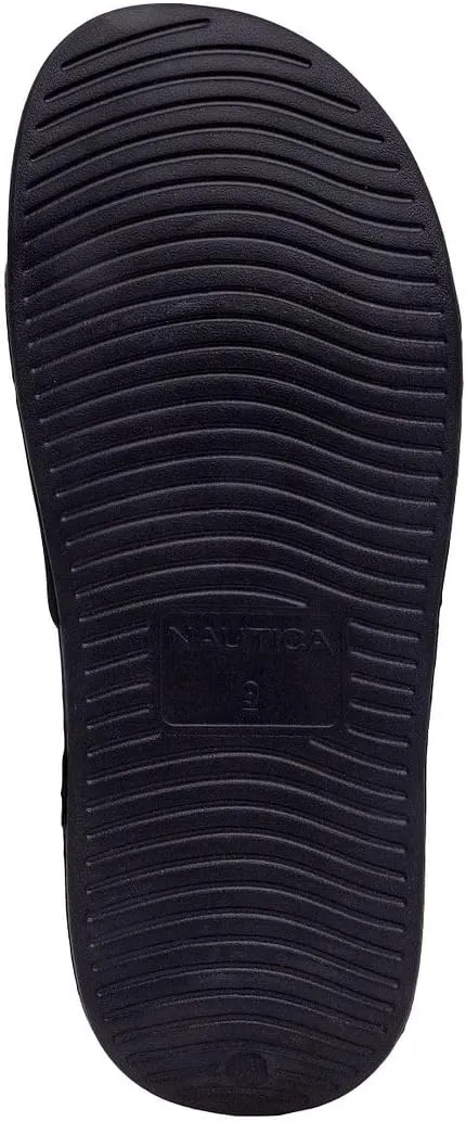 Nautica Men's Open Toe Slide Sandals - Comfortable Indoor & Outdoor Shower Slippers