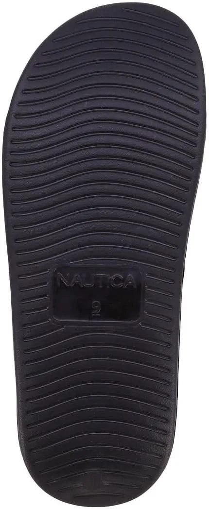 Nautica Men's Open Toe Slide Sandals - Comfortable Indoor & Outdoor Shower Slippers