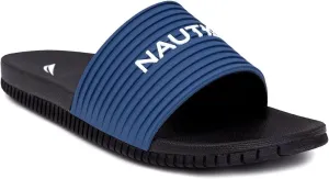 Nautica Men's Open Toe Slide Sandals - Comfortable Indoor & Outdoor Shower Slippers
