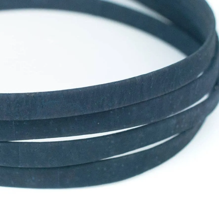 Navy  10mm flat cork cord COR-432(10meters)