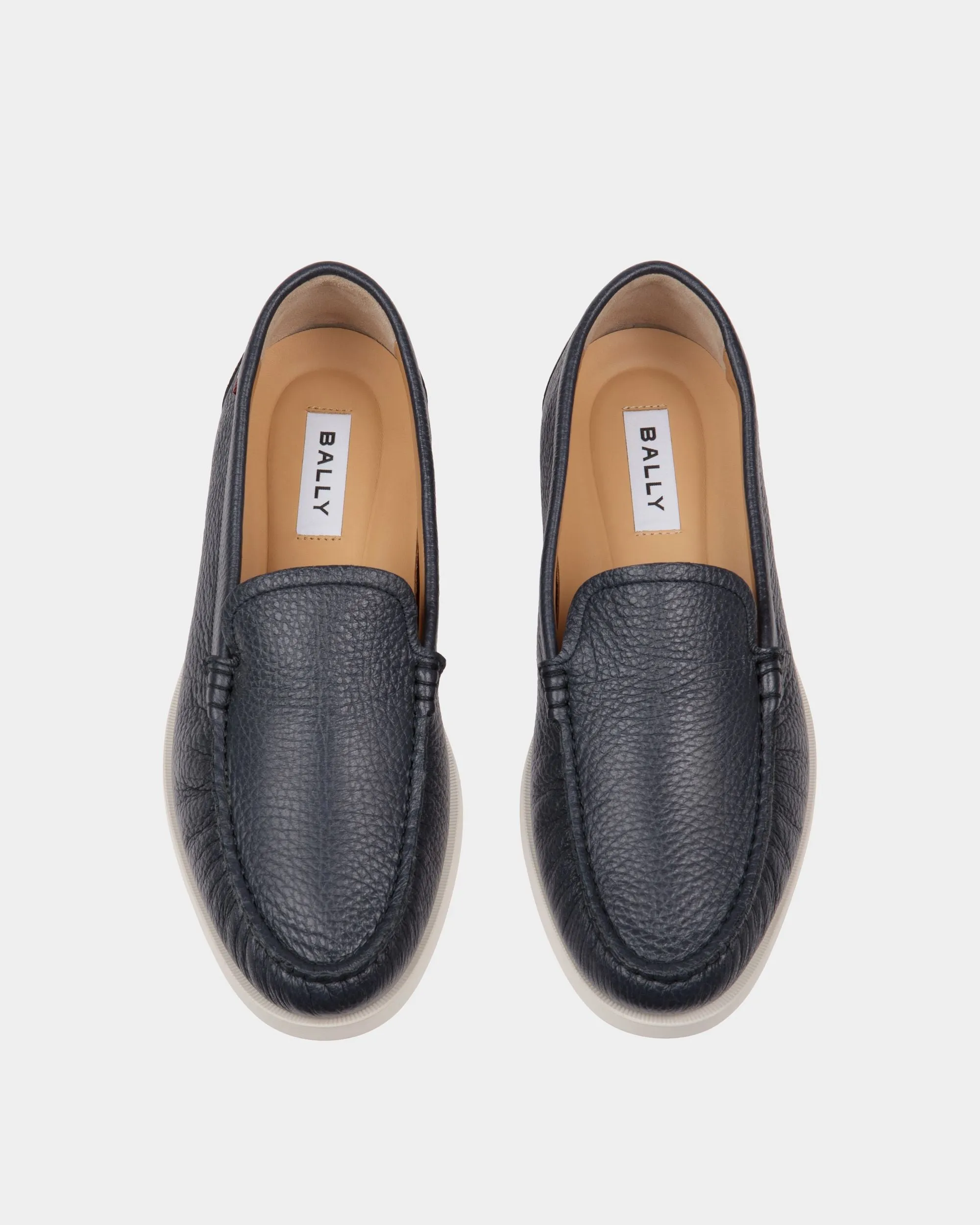 Nelson Loafer In Navy Blue Deer Leather