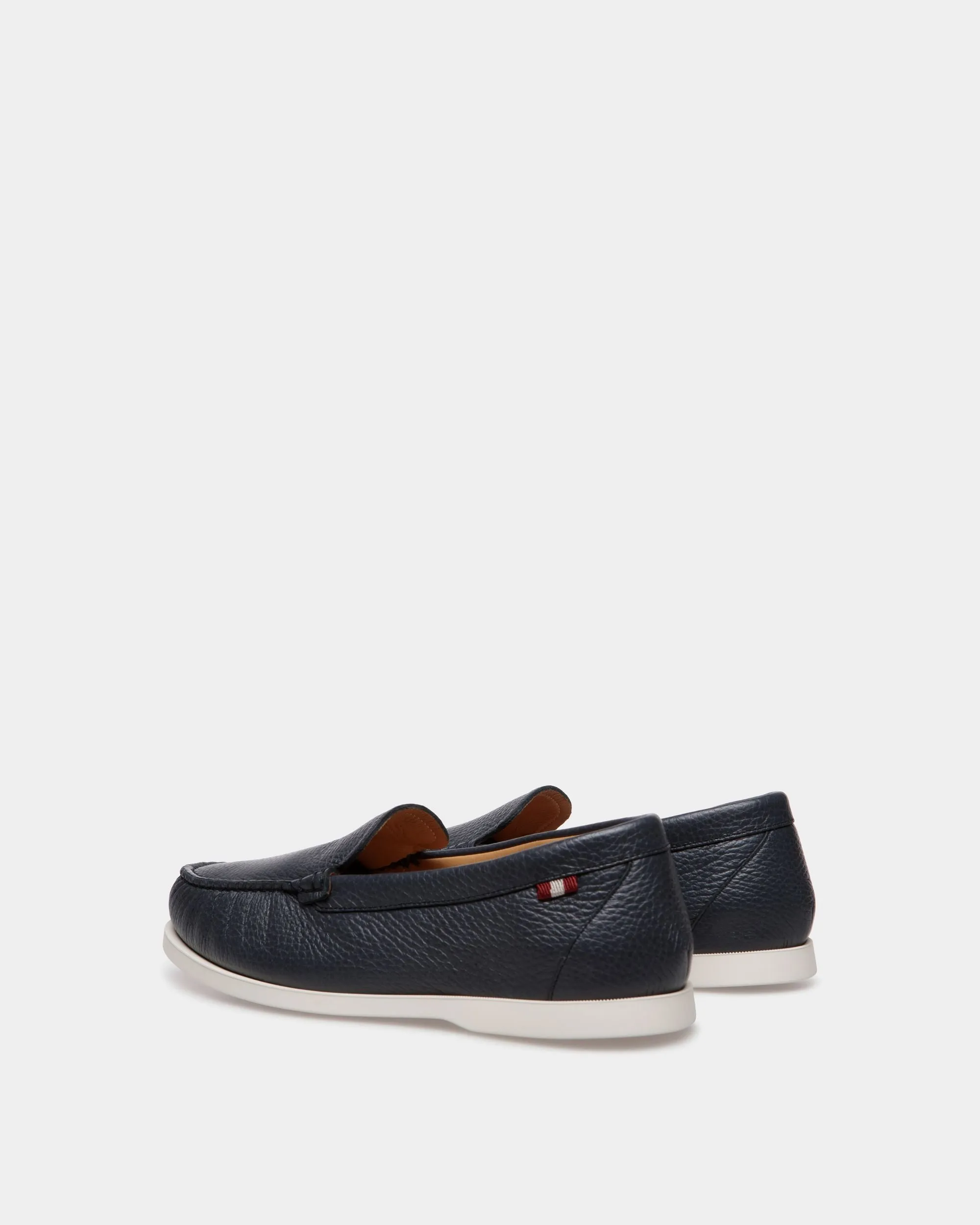 Nelson Loafer In Navy Blue Deer Leather