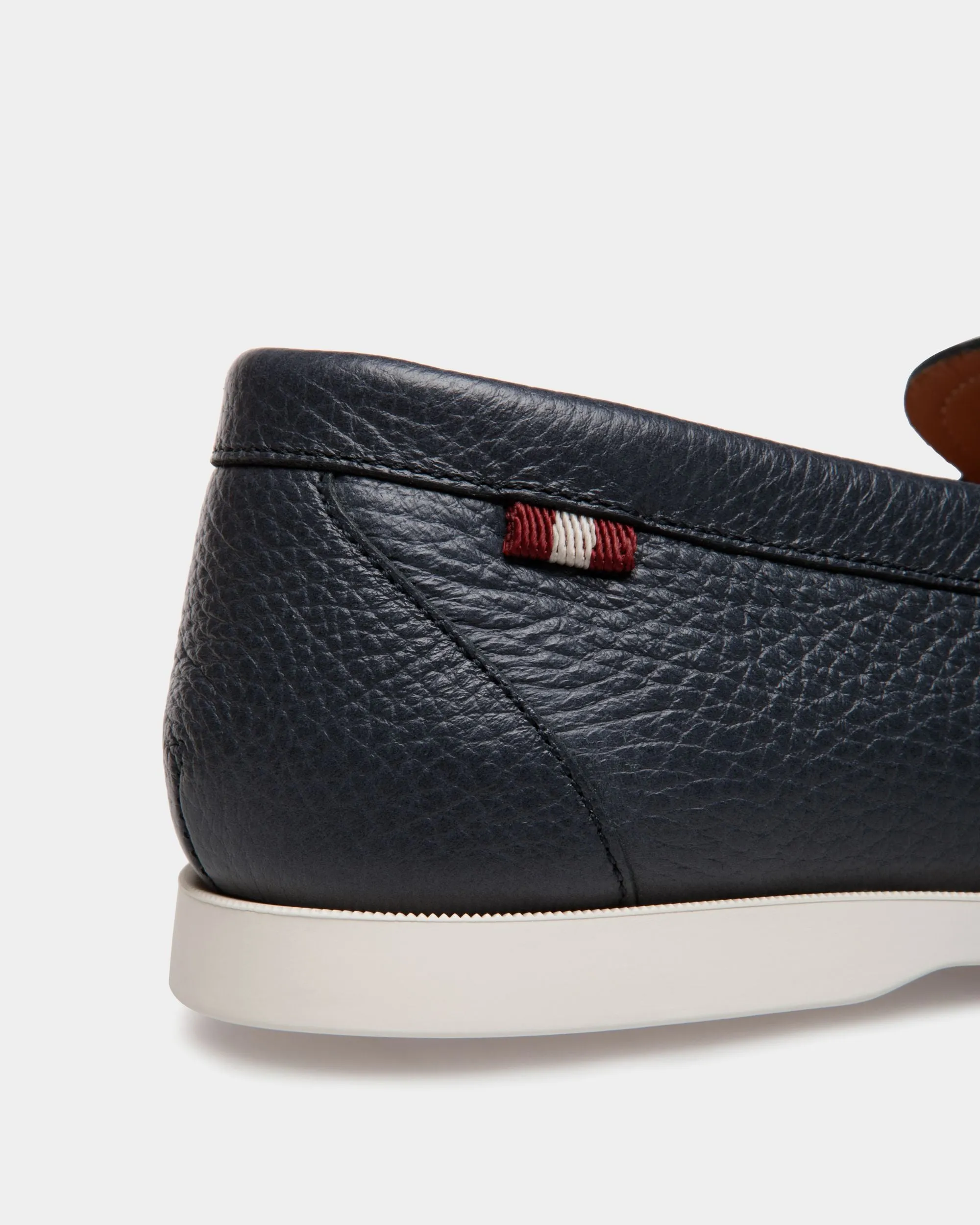 Nelson Loafer In Navy Blue Deer Leather