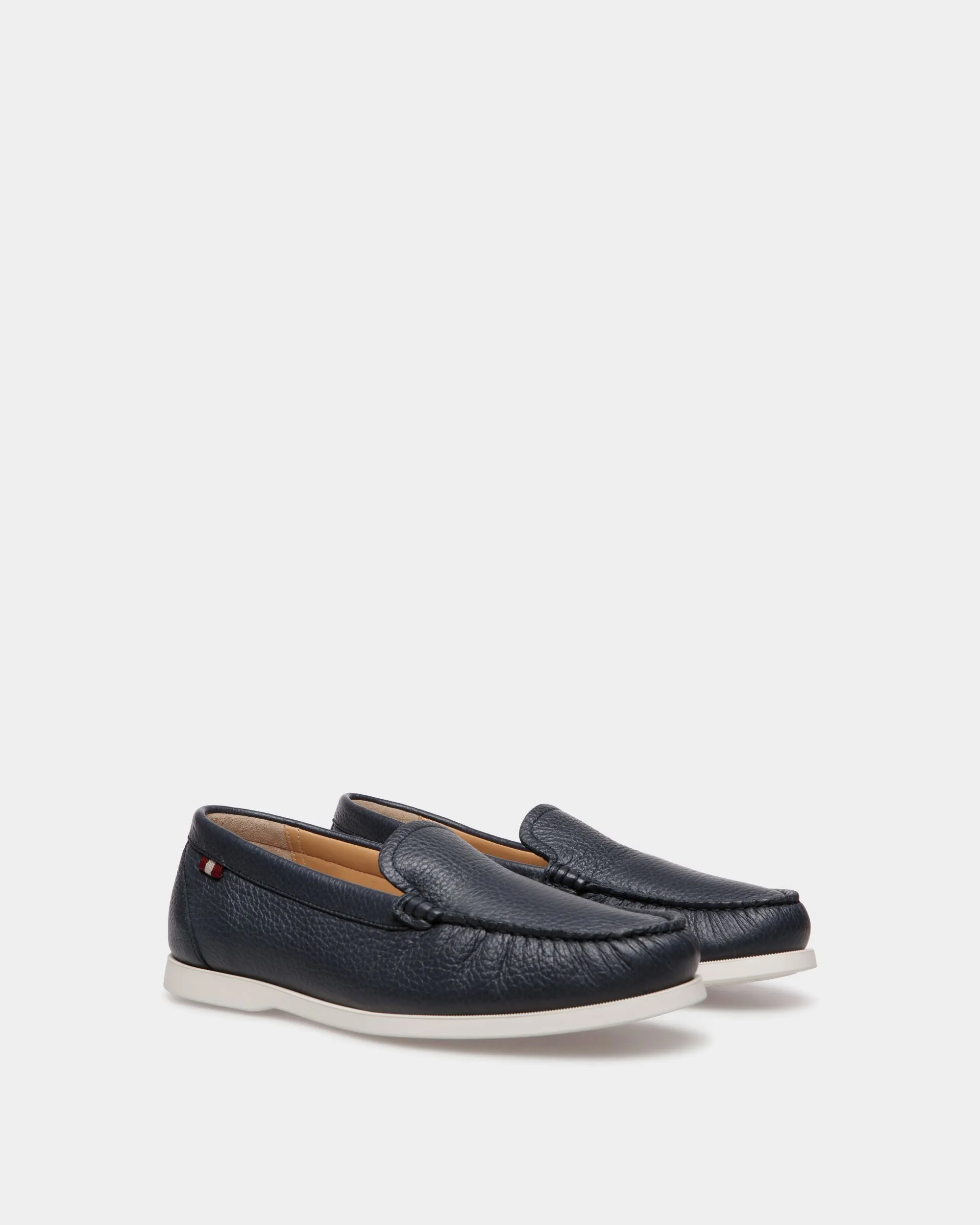 Nelson Loafer In Navy Blue Deer Leather