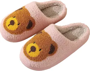 NEVEROLD Fun Cute Trendy Colorful Cartoon Illustrated Cozy Fluffy Plush Fur Slip On Cushion House Slippers for Women, Men, Girls, and Boys