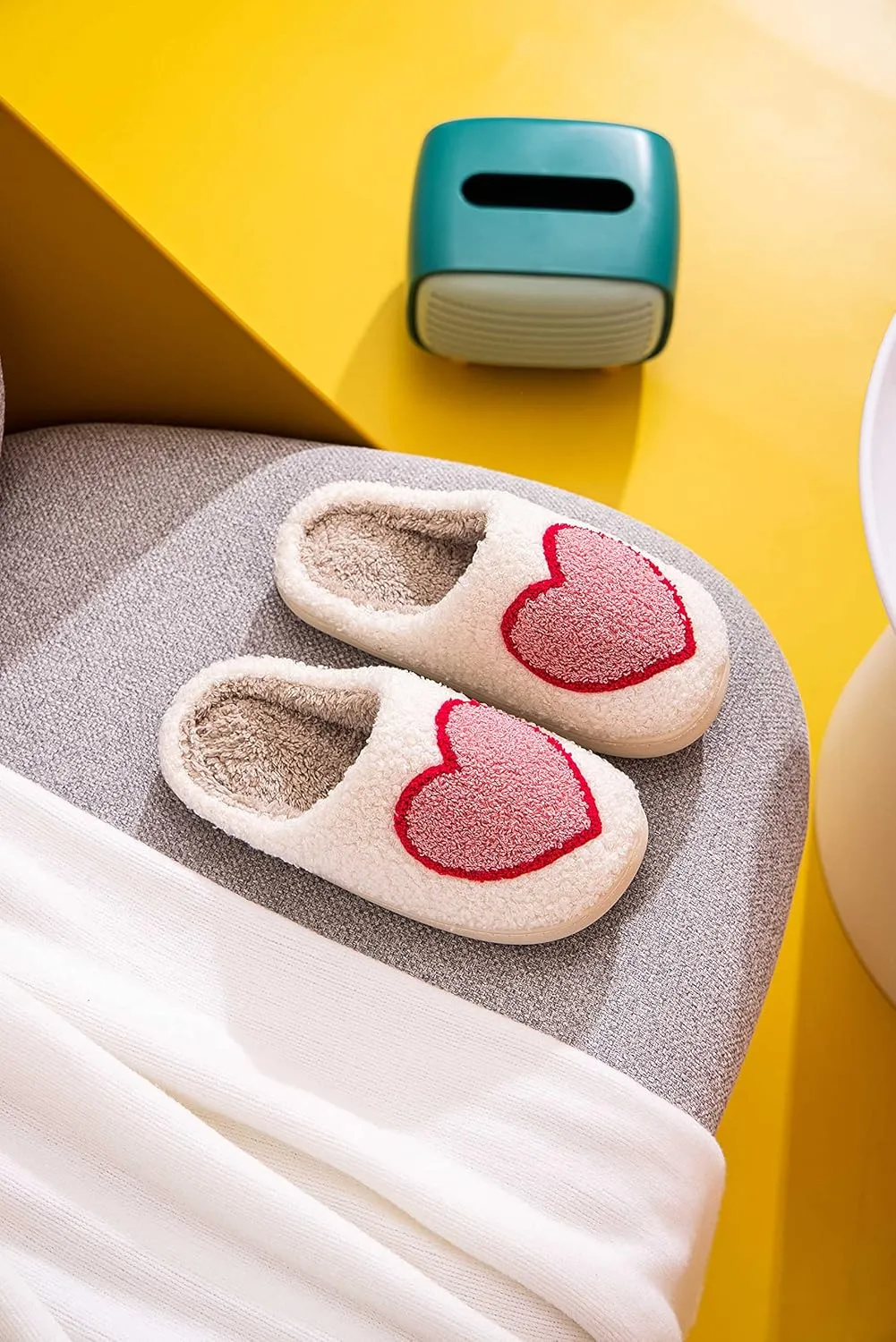 NEVEROLD Fun Cute Trendy Colorful Cartoon Illustrated Cozy Fluffy Plush Fur Slip On Cushion House Slippers for Women, Men, Girls, and Boys