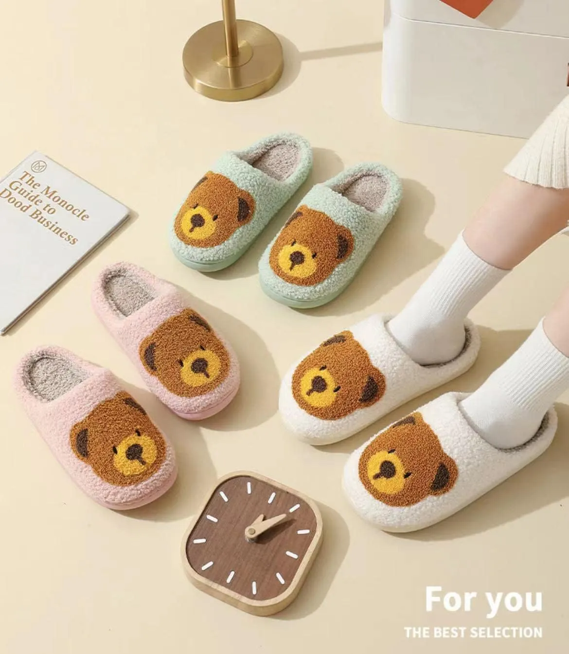 NEVEROLD Fun Cute Trendy Colorful Cartoon Illustrated Cozy Fluffy Plush Fur Slip On Cushion House Slippers for Women, Men, Girls, and Boys