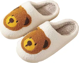 NEVEROLD Fun Cute Trendy Colorful Cartoon Illustrated Cozy Fluffy Plush Fur Slip On Cushion House Slippers for Women, Men, Girls, and Boys