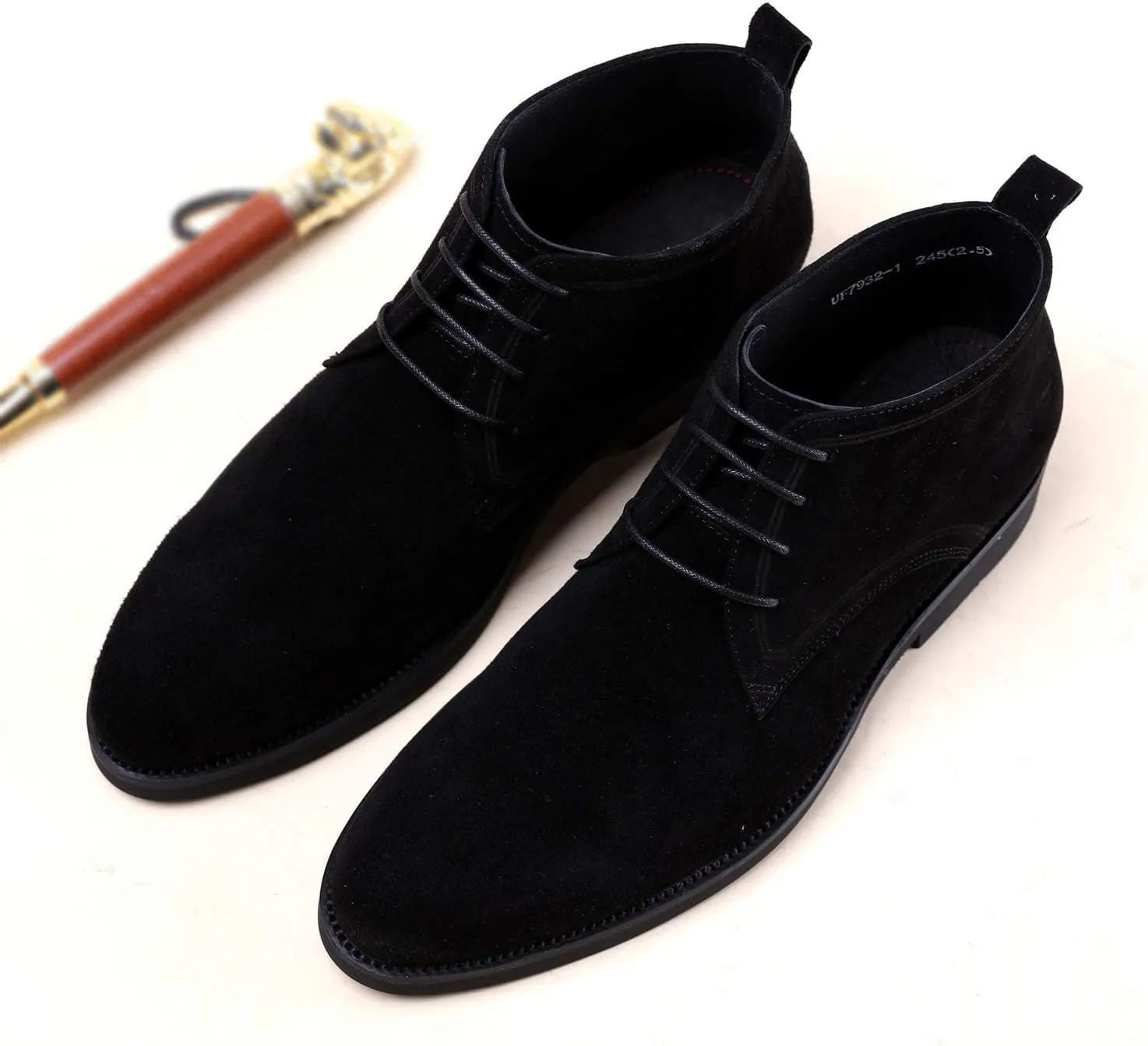 NEW For Men Ankle Boots Black Pull Tap Flat Lace Up Chukka Boots Office Show Holiday For Business The First Layer Of Cowhide