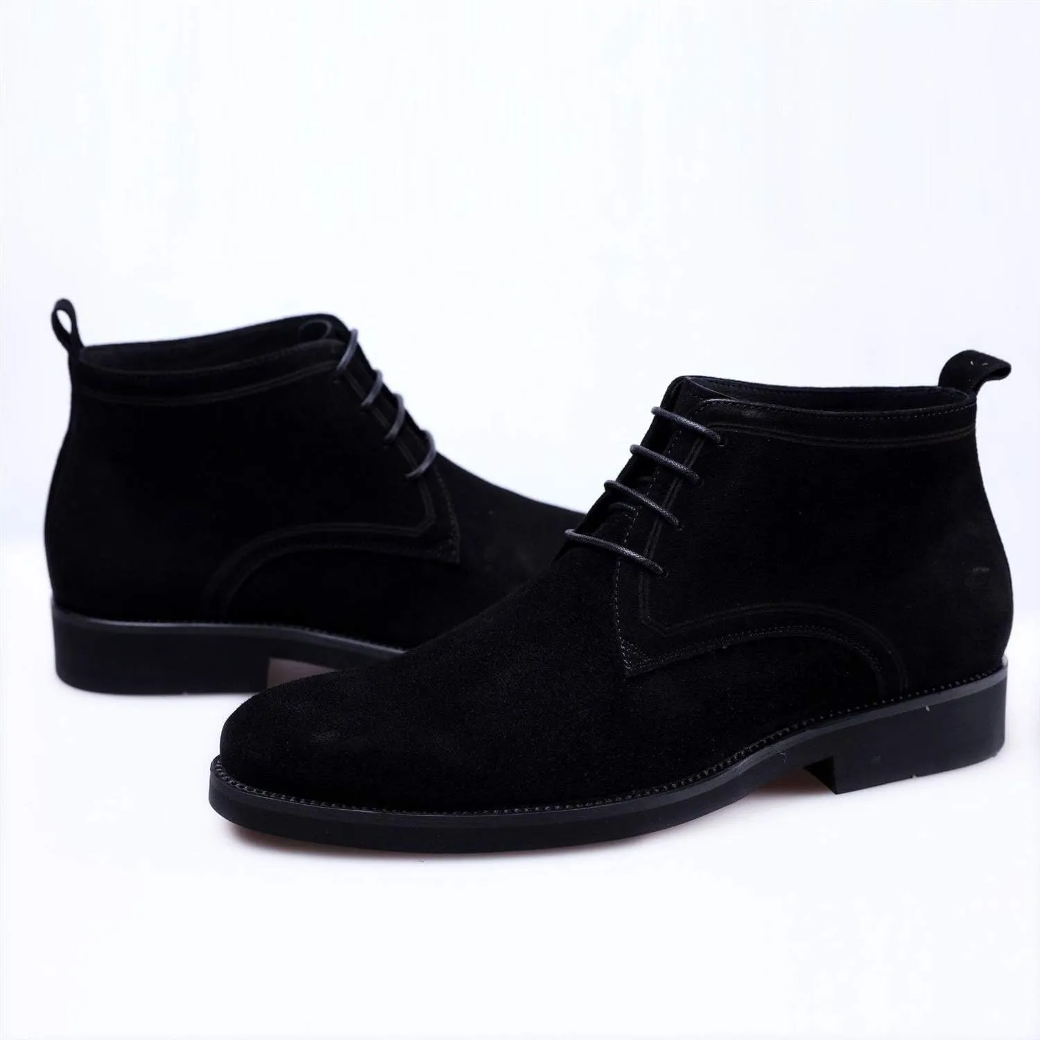 NEW For Men Ankle Boots Black Pull Tap Flat Lace Up Chukka Boots Office Show Holiday For Business The First Layer Of Cowhide