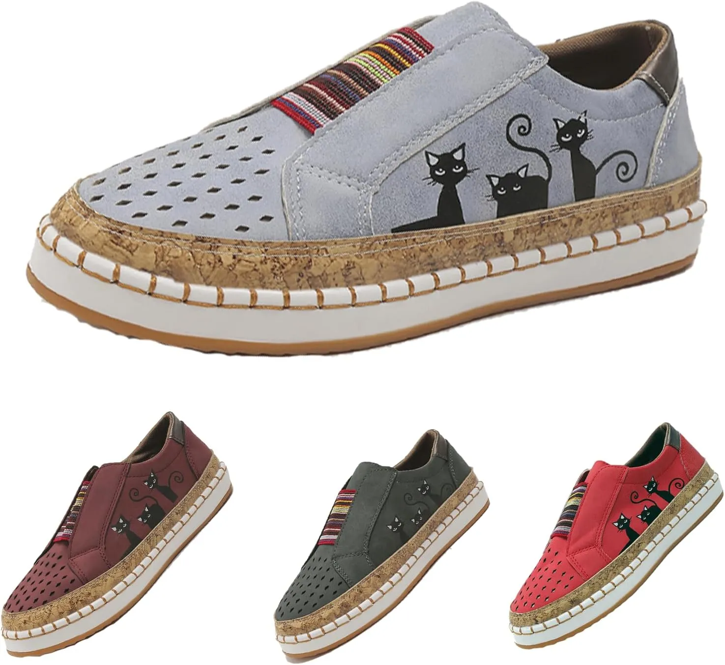 New Lightweight Flat,Casual Hollow Lightweight Flat for Women,Black Cat Shoes Running Breathable,Walkings Office Loafers
