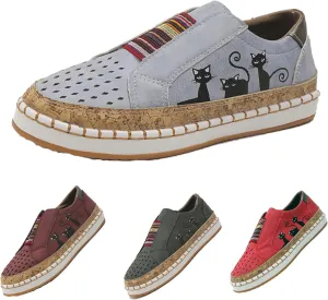 New Lightweight Flat,Casual Hollow Lightweight Flat for Women,Black Cat Shoes Running Breathable,Walkings Office Loafers