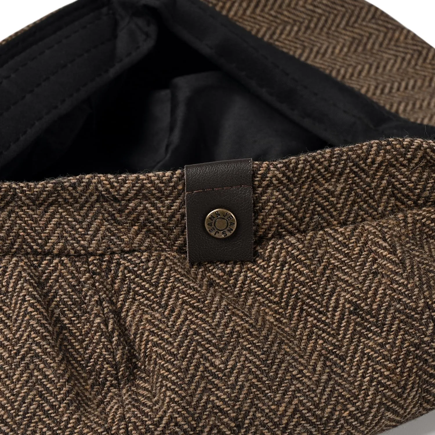 Newsboy Hats for Men Classic 8 Panel Wool Blend Newsboy Flat Cap Herringbone Tweed Hat