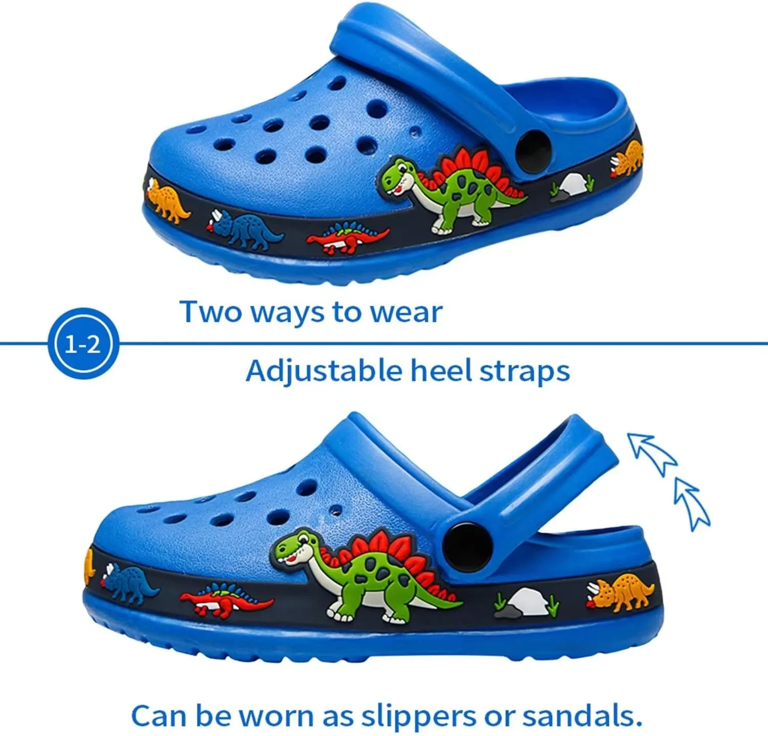 OHSNMAKSL Toddler Clog Slippers Garden Sandals Slip On Water Shoes Sneakers Cartoon Slides for Boys and Girls Children Beach Pool Shower