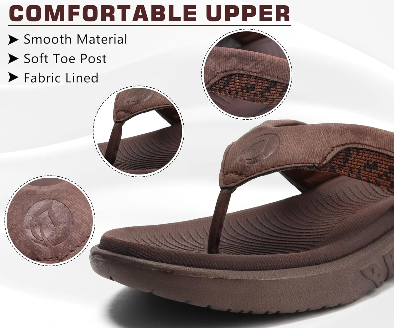 ONCAI Mens Flip Flop Open Toe Athletic Straps Orthotic Summer Plantar Fasciitis Sport Sandals with Soft Cushion Arch Support Size 7.5-15