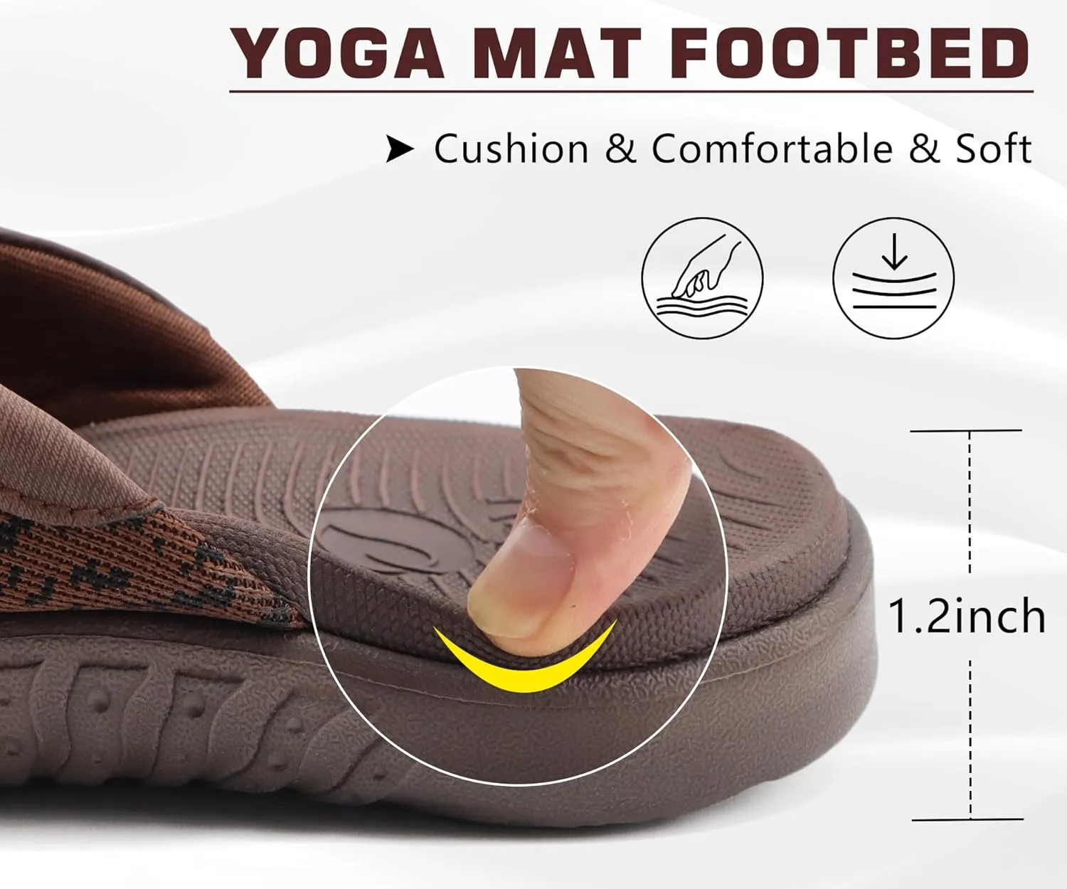 ONCAI Mens Flip Flop Open Toe Athletic Straps Orthotic Summer Plantar Fasciitis Sport Sandals with Soft Cushion Arch Support Size 7.5-15