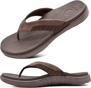 ONCAI Mens Flip Flop Open Toe Athletic Straps Orthotic Summer Plantar Fasciitis Sport Sandals with Soft Cushion Arch Support Size 7.5-15