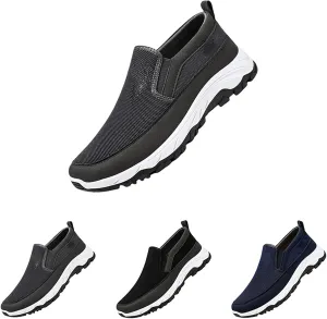 Orthoture Mens Shoes Orthowalkway Mens Shoes Walking Shoes Men Outdoor Casual Arch Support Slip-On Canvas Loafers