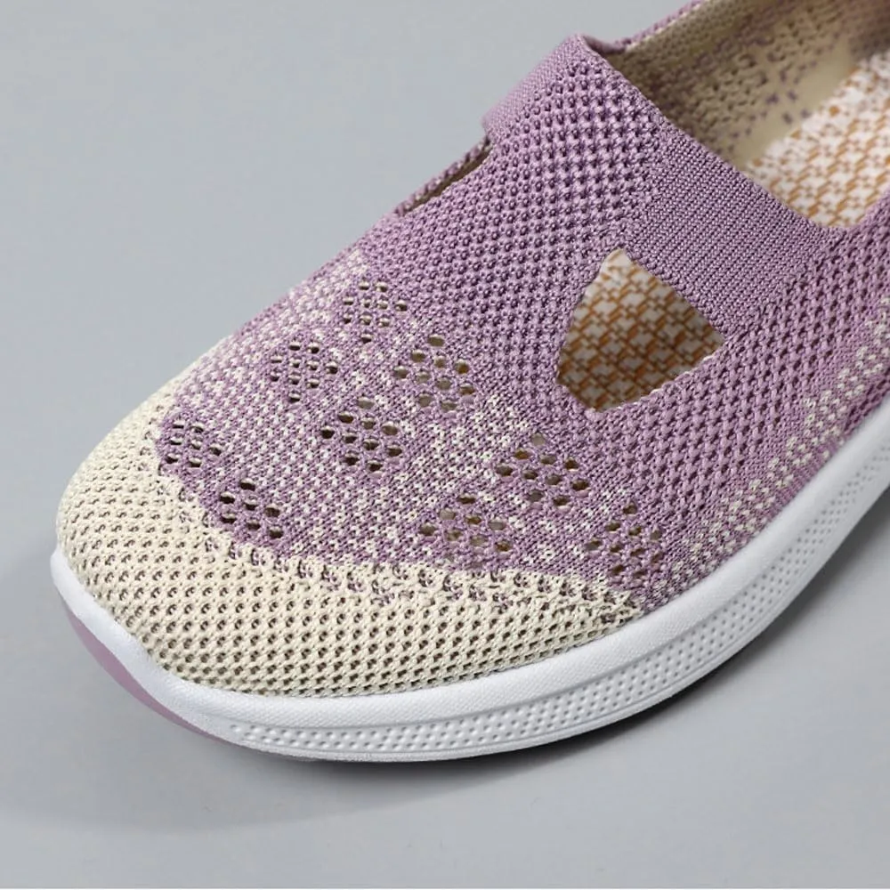 Orthowalkway Women's Shoes, Orthopedic Tennis Shoes for Women, Orthopedic Slip-On Lightweight Flat Soft Shoes