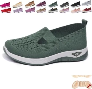 Orthowalkway Women's Shoes, Orthopedic Tennis Shoes for Women, Orthopedic Slip-On Lightweight Flat Soft Shoes