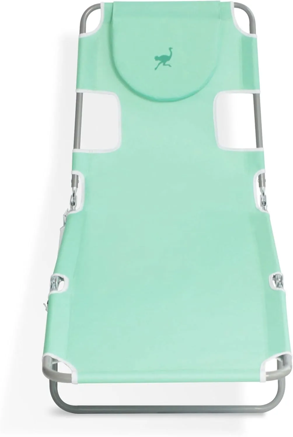 Ostrich Chaise Lounge Outdoor Portable Folding 4-Position Recliner Chair for Beach, Patio, Camp, & Pool with Carrying Strap, Teal (4 Pack)