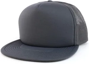Oversized XXL 5 Panel Flat Bill Foam Trucker Mesh Back Baseball Cap