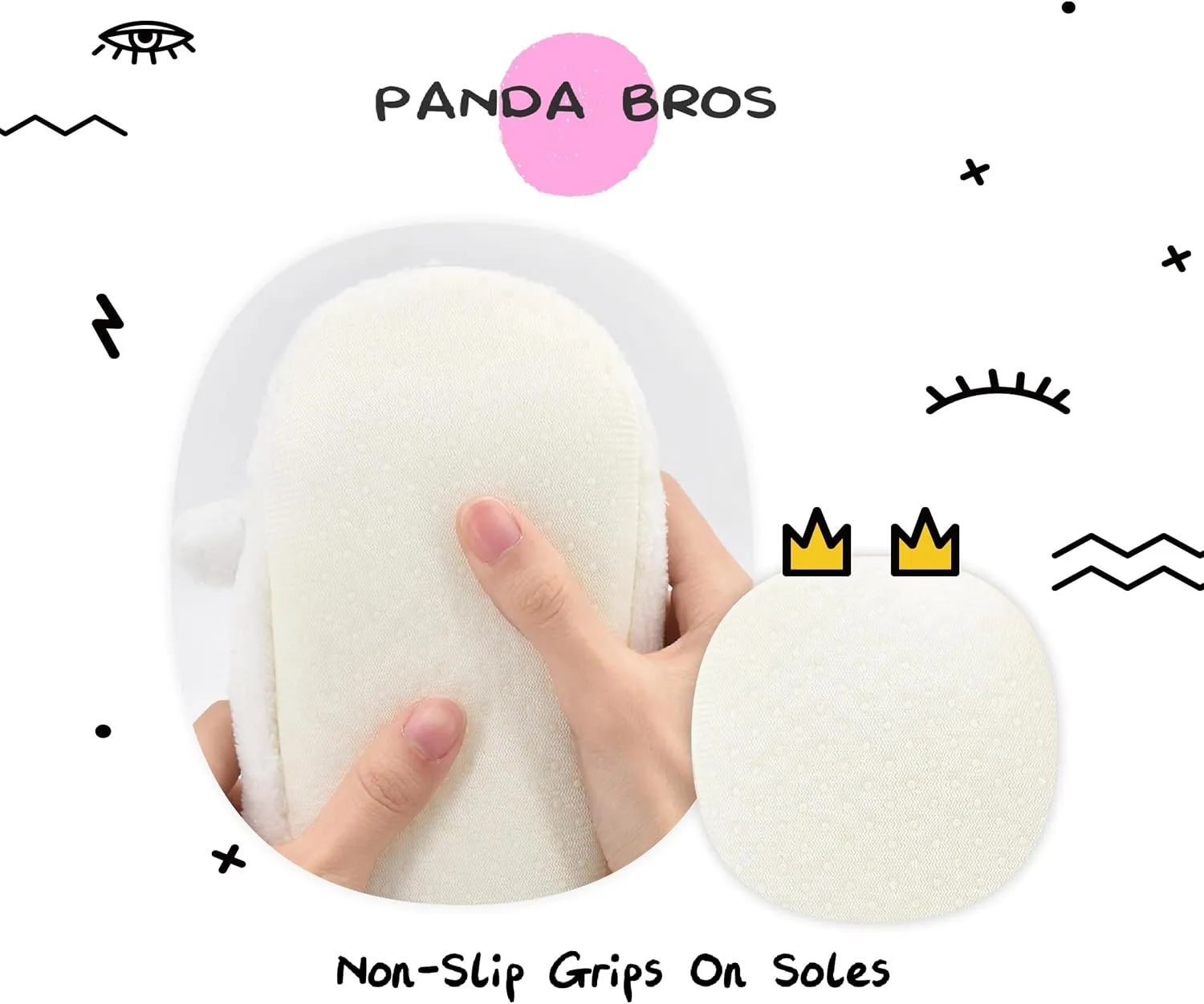 Panda Bros Kid's Animal Slipper Socks, Cartoon Cozy Fleece Indoor Slipper, Fluzzy Warm bedroom Shoes